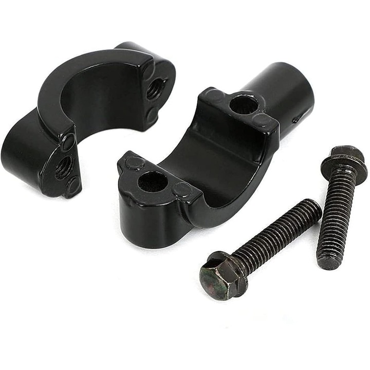 2 db fekete alumínium motorkerékpár tükör bilincs készlet, univerzális rögzítés, 10 mm, 22 mm