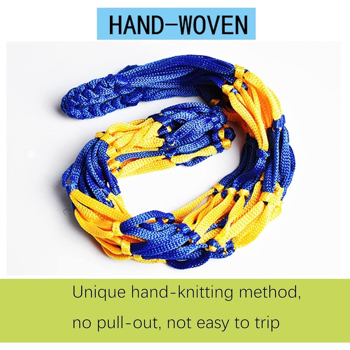 Set 2 saci de plasa pentru mingi, nylon, albastru si galben, 70x5cm