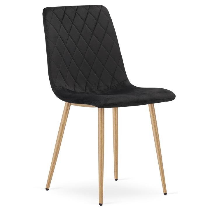 Scaun tapitat, LEOBERT, model TURIN, negru, 87,5x44,5x53cm