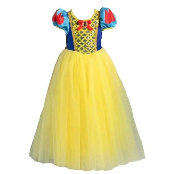 Costum copii, Clasic Prințesa Albă ca Zăpada de pădure, 120-130 cm