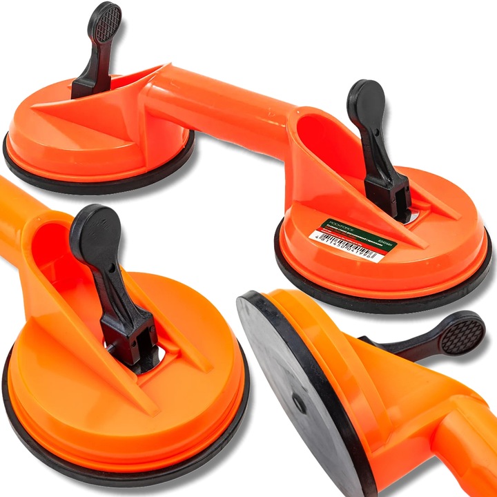 Ventuza pentru sticla, Rockforce, 115mm, capacitate maxima 40kg, dublu mecanism de prindere