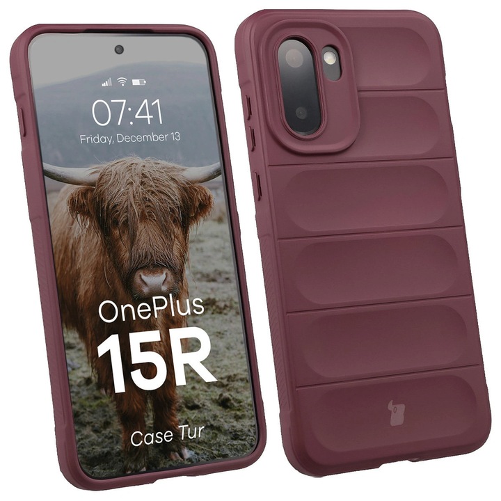 Калъф Bizon Case Tur за OnePlus 15R, Тъмночервен