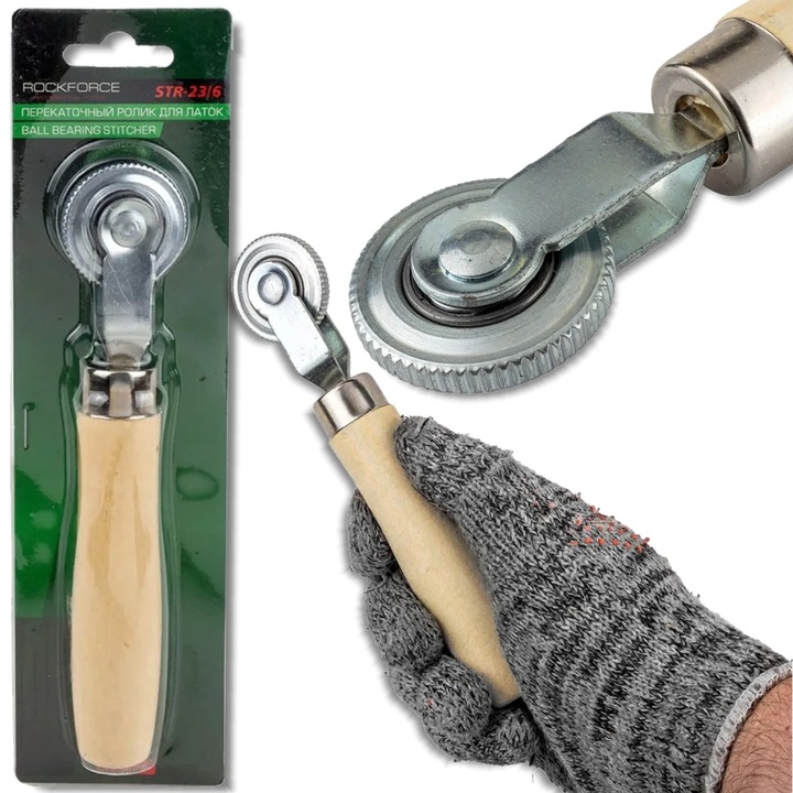 Rola de reparare a pneurilor, Rockforce, 6 mm, metal, maner din lemn