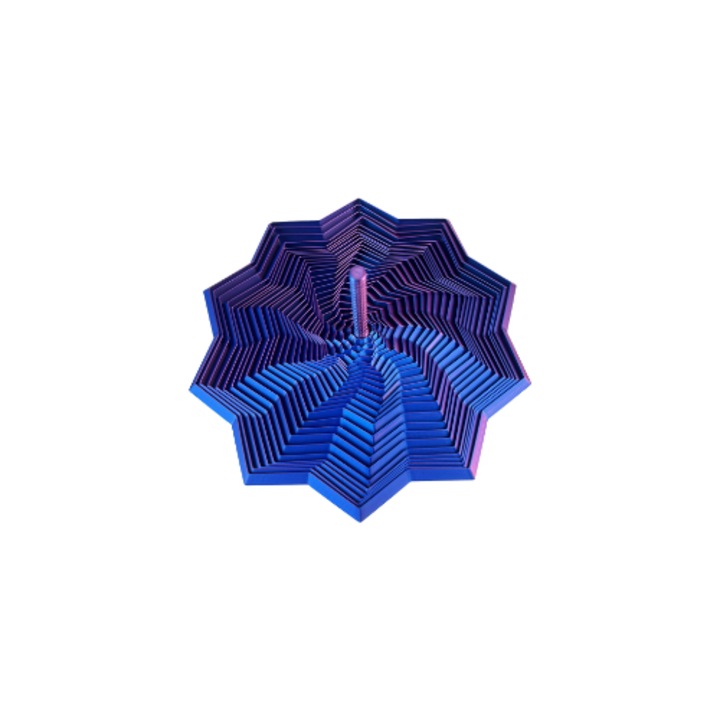 Stele pliabile imprimate 3D, din material PLA ecologic - Jucarii pentru copii si decor creativ in nuante de albastru-violet pentru petreceri