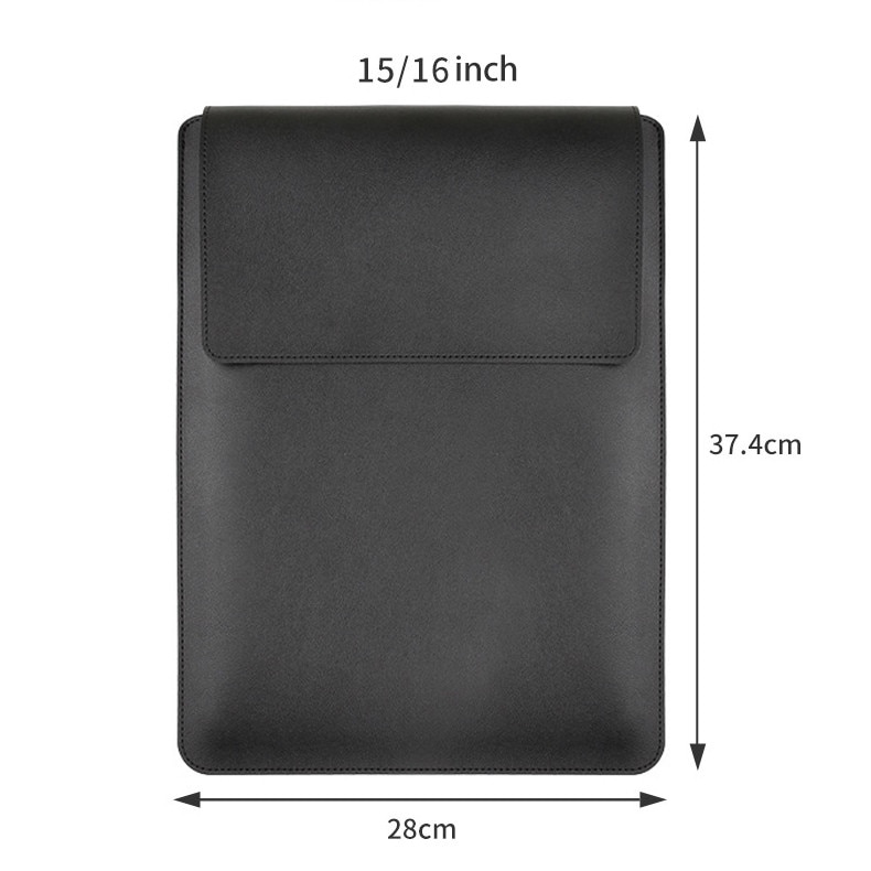 Husa 3 in 1 pentru laptop, cu suport pliabil, rezistenta la apa si zgarieturi, design cu inchidere Velcro, portabila, compatibila cu MacBook 16 inch, culoare neagra