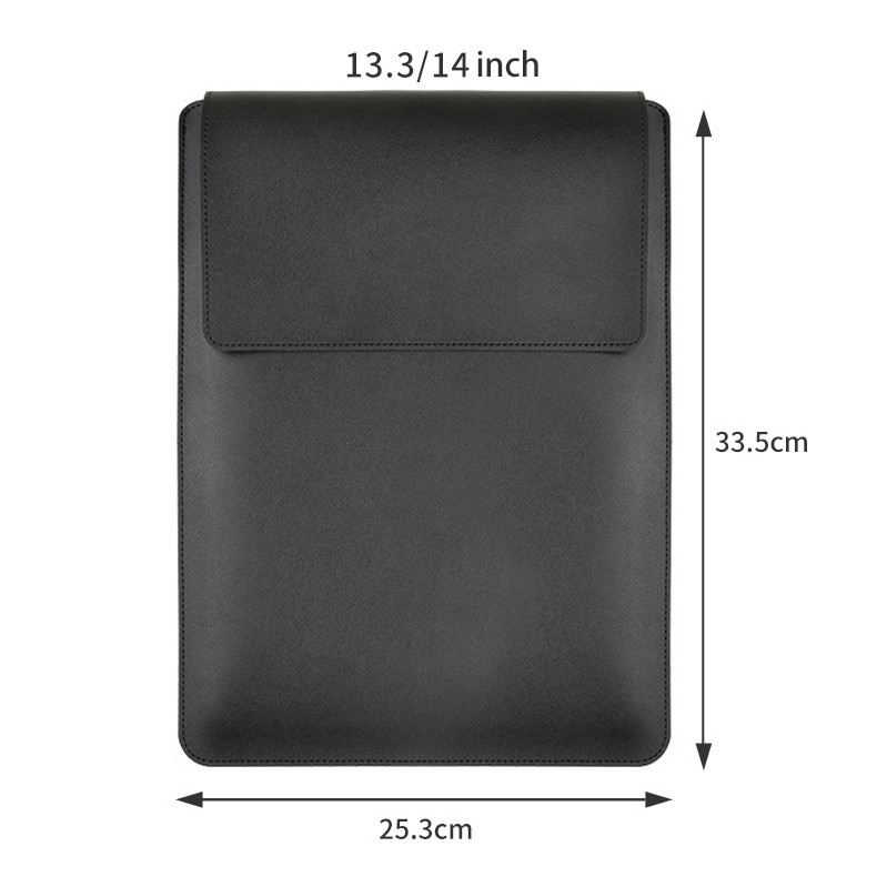 Husa 3 in 1 pentru laptop, cu suport pliabil, rezistenta la apa si zgarieturi, inchidere cu Velcro, portabila, compatibila cu laptop Apple de 14 inch, culoare neagra