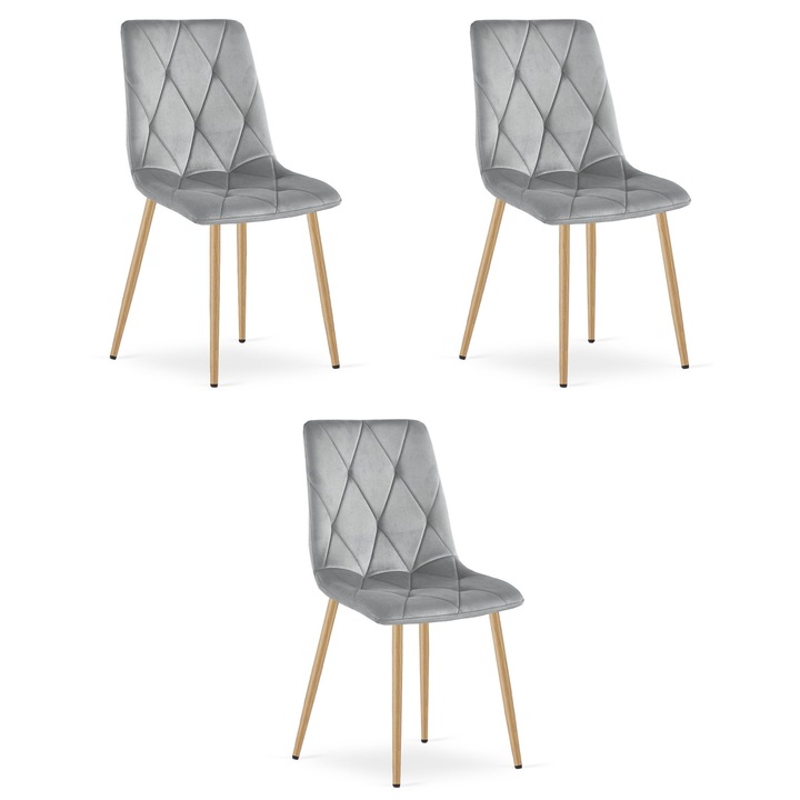 Scaun tapitat, LEOBERT, LIBRA, culoare jasnosara, dimensiuni 86,5x45x54cm, utilizare in interior