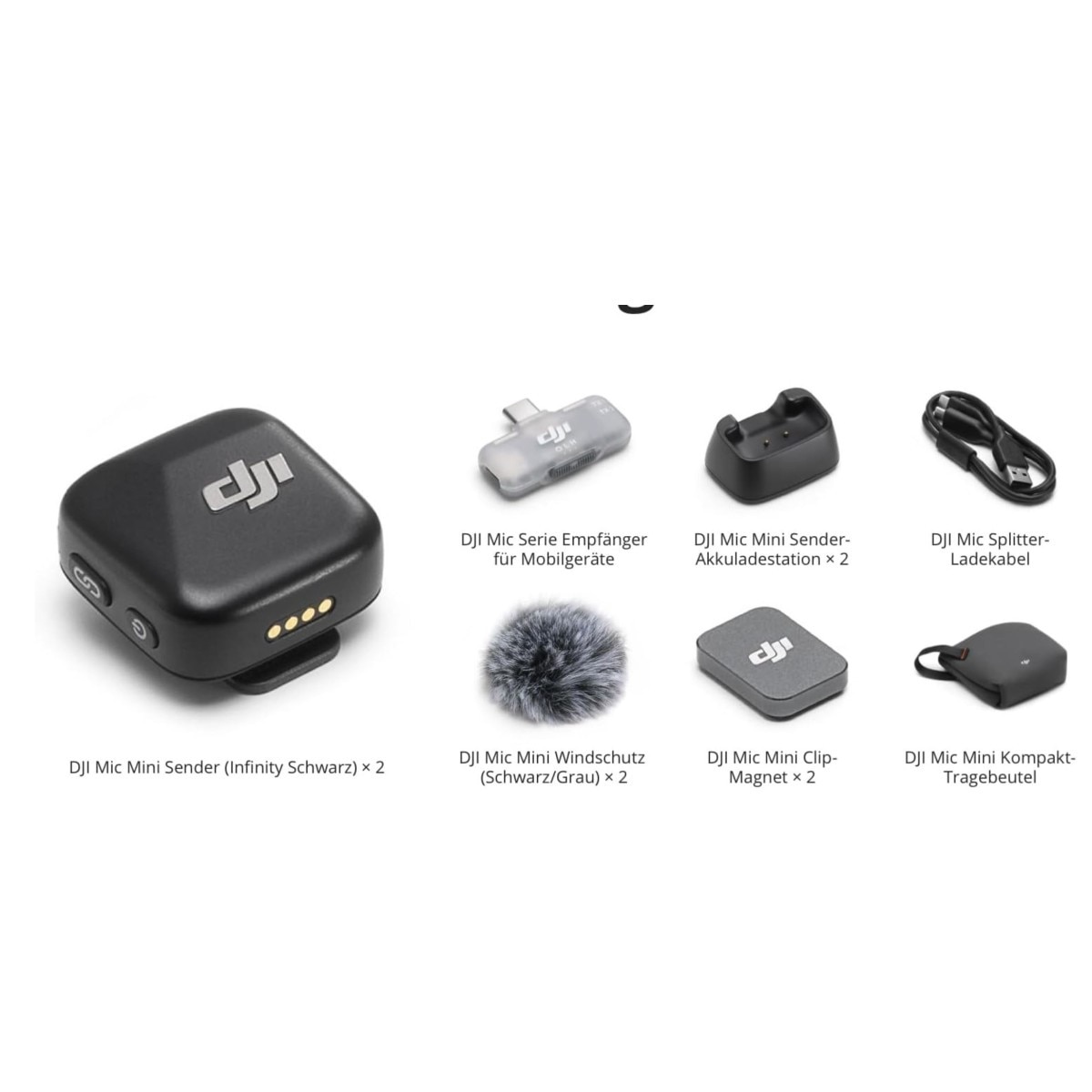 Microfon wireless DJI Mic Mini, 2 emitatoare, 1 receptor telefon