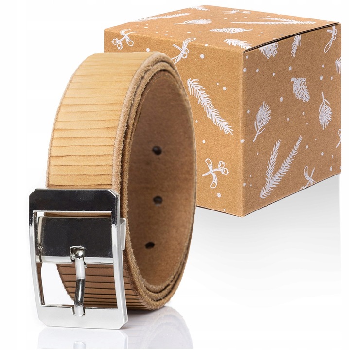 Férfi öv, Mustang, SOPO-MUS069, 100% valódi bőr, klasszikus modell, fém csat, állítható, újrafelhasználható, nadrághoz, farmerhez, kopásálló és karcálló, hosszú, bézs, Tiszta Bézs, 95