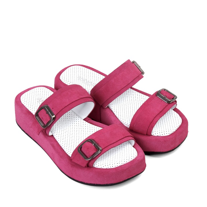 Slapi HERA - piele naturala rozfewqg, Roz, 38