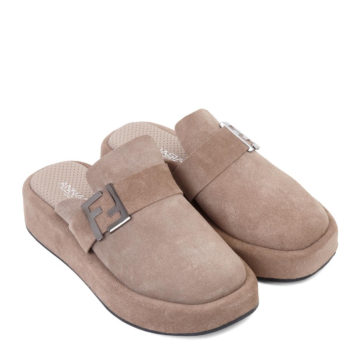 Slapi LINA - piele naturala bej, Bej, 36