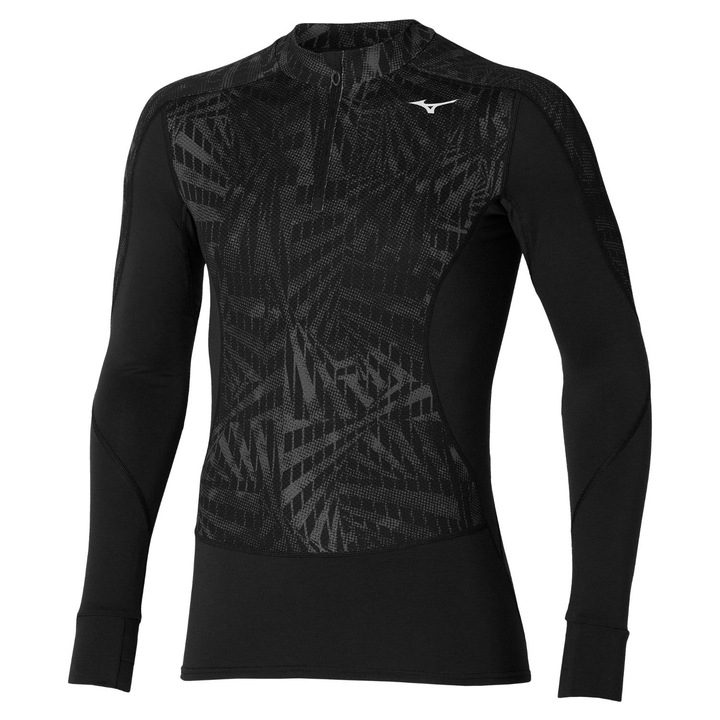 Bluza termica barbati Mizuno Virtual G4 H/Z FW 2024, Negru, S