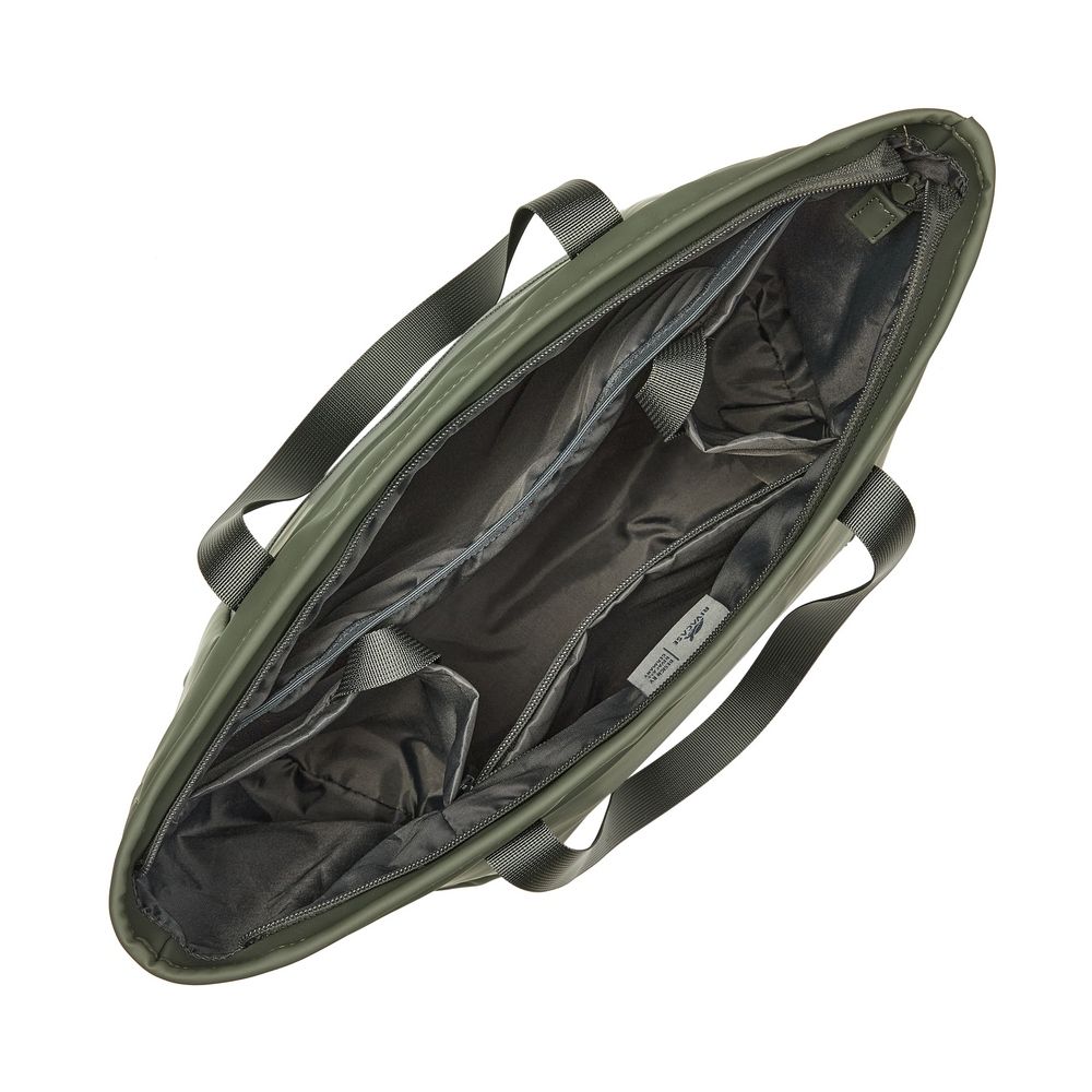 Geanta tote RivaCase, verde maslin, 440x330x140mm