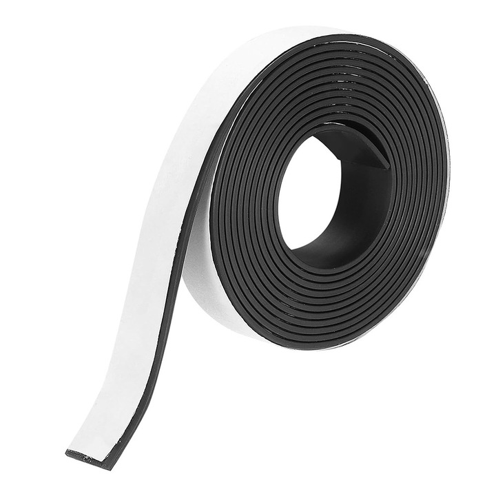 Магнитна Самозалепваща Се Лента, MagniFix Ultra-Hold Flex, Дължина 1.5м, Гъвкав Магнит, Силно Лепило, Идеална за Организация на Инструменти, Кухненски Прибори, Офис Аксесоари или DIY Проекти, Черна