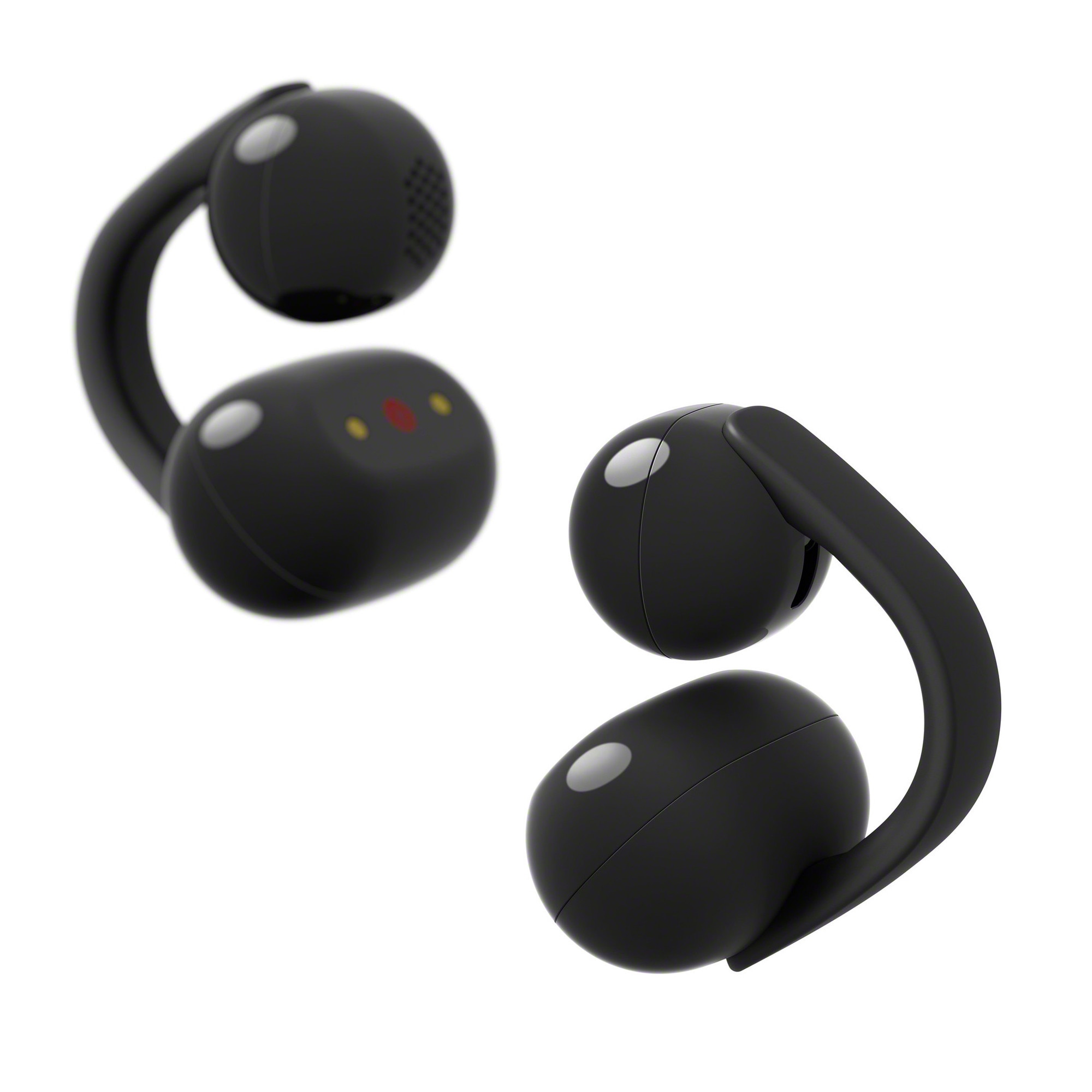 Casti Open-Ear Sony LinkBuds Clip WF-LC900B, True Wireless, Bluetooth, Fast Pair, IPX4, AI Voice Assist, Tap Control, 3 Moduri de Ascultare, Autonomie 37 ore, iOS si Android, Negru