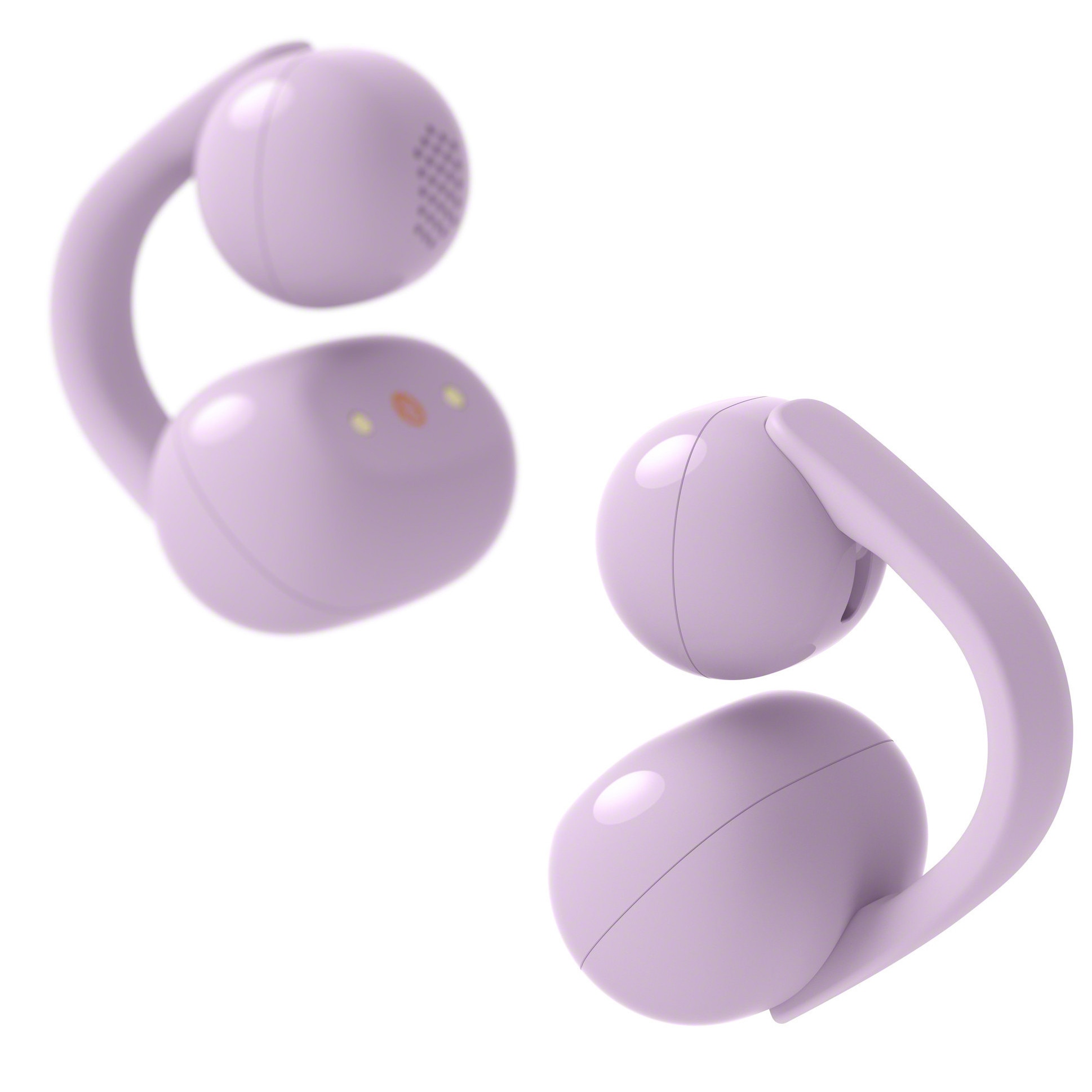 Casti Open-Ear Sony LinkBuds Clip WF-LC900V, True Wireless, Bluetooth, Fast Pair, IPX4, AI Voice Assist, Tap Control, 3 Moduri de Ascultare, Autonomie 37 ore, iOS si Android, Viole