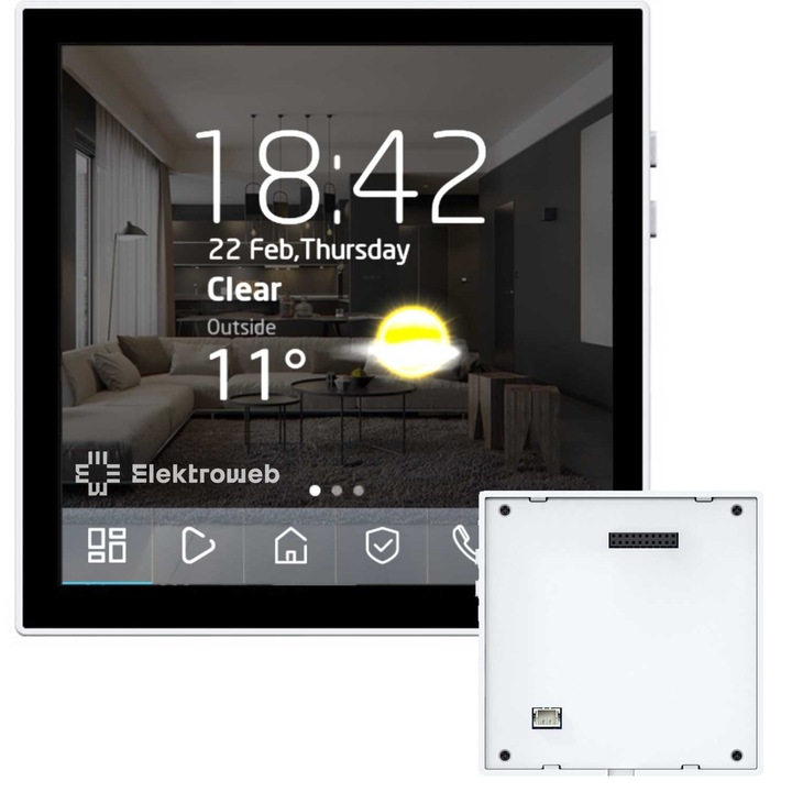 Modul ecran tactil 4" Elektroweb ESP32-S3, 480x480 px, conectivitate Wi-Fi, Bluetooth 5.0, 87x72x14mm