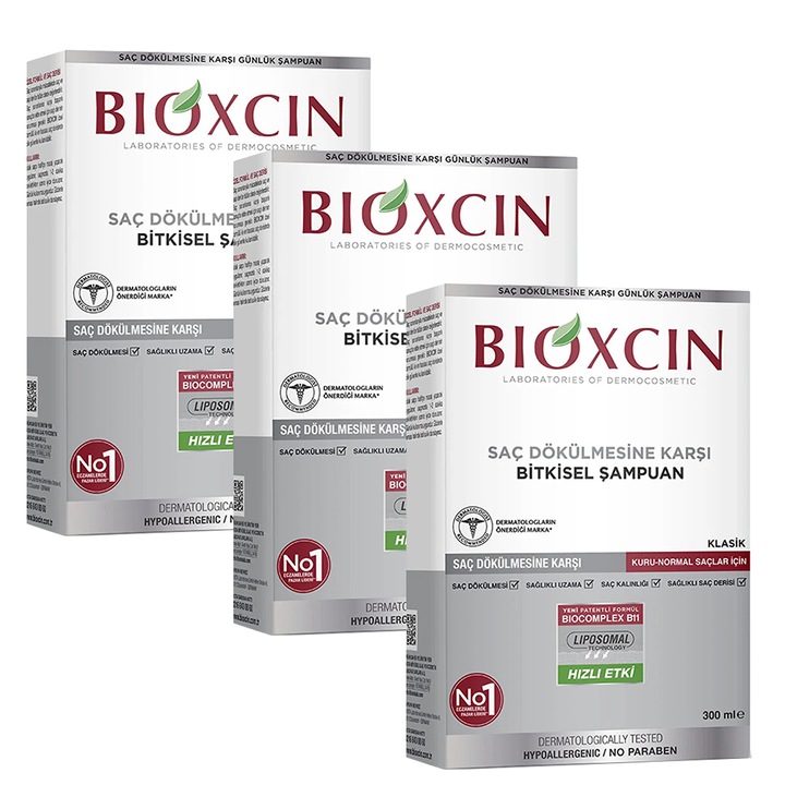 Bioxcin Genesis Sampon pentru Par Uscat si Normal 3x300 ml – Impotriva Caderii Parului