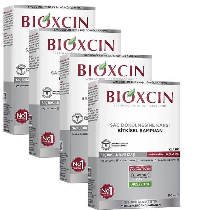 Bioxcin Genesis Sampon pentru Par Uscat si Normal 4x300 ml – Impotriva Caderii Parului