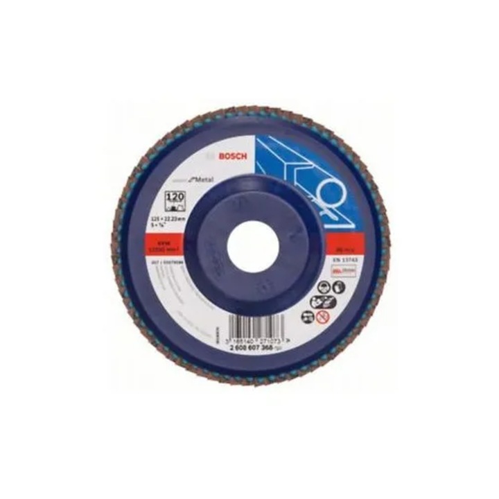 BOSCH Disc de slefuire evantai Expert for Metal executie dreapta 115 mm