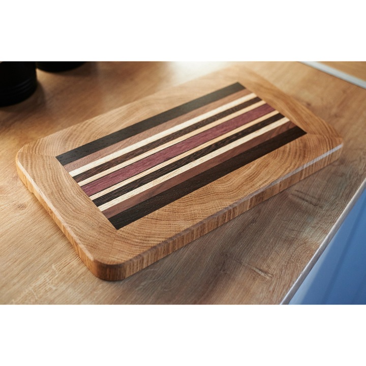 Tocator de bucatarie din lemn exotic - food safe, antimicrobian, premium