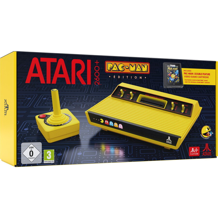 Consola de jocuri retro Atari 2600+ Pac-Man Edition Console, joystick CX40+, Galben