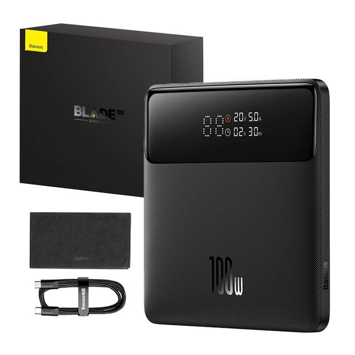 Външна батерия Baseus Blade HD, 20000mAh, 100W, 2xUSB, 2xUSB-C, Черна