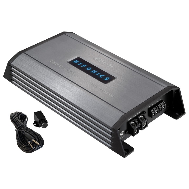 Amplificator auto monobloc Hifonics Zeus ZXR1500/1E 1500W RMS, Clasa D, 1Ω, 150x50x313mm