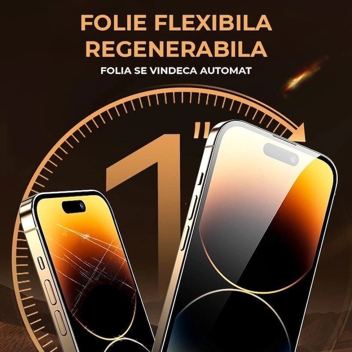 Folie Silicon compatibila cu Oppo Reno 12 Pro 5G, Silicon Hydrogel Regenerabil, Set complet pentru instalare