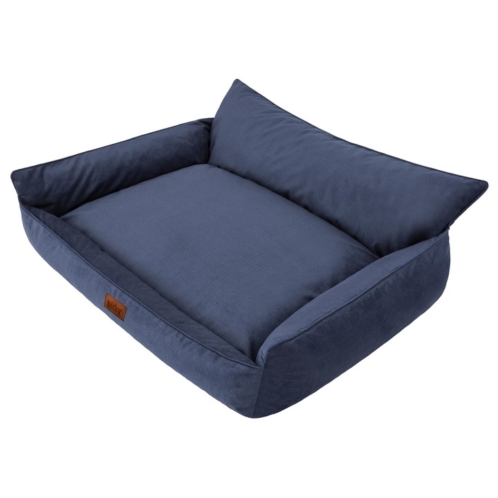 Culcus pentru caini BJIRD, model Joker Fancy, material Fancy, usor de curatat, 82x63cm, albastru