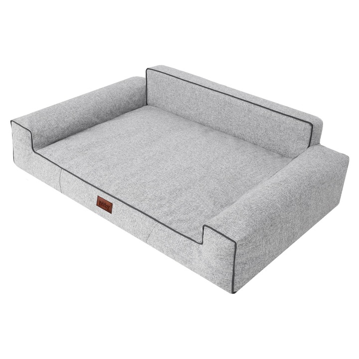 Culcus pentru caini BJIRD, Glamour, design modern, material textil, 116x78cm, gri