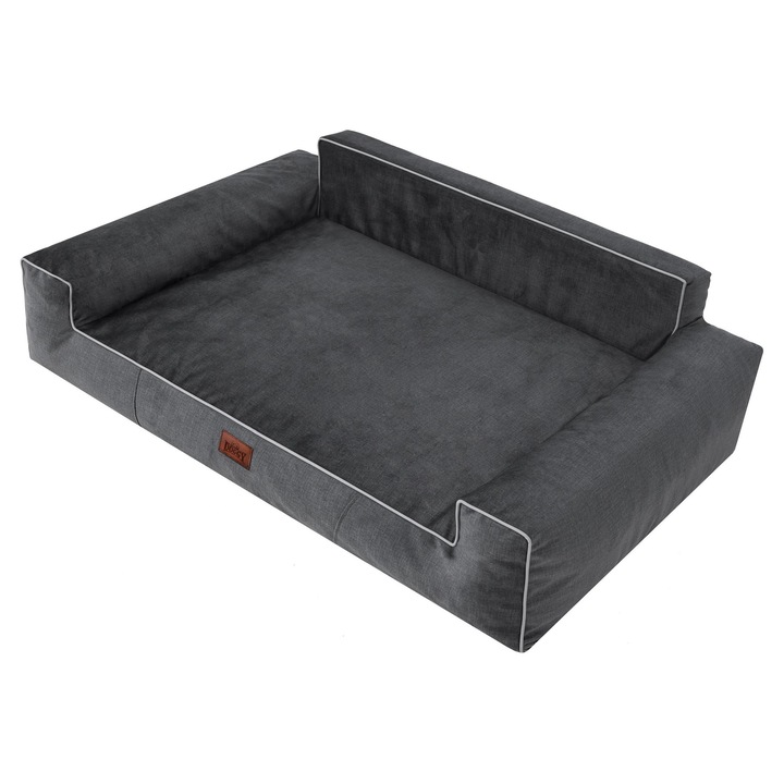 Culcus pentru caini BJIRD, Glamour, design modern, material textil, 116x78cm, negru