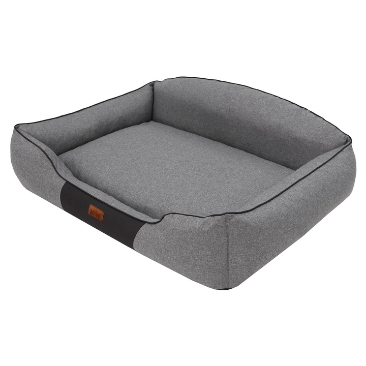 Culcus pentru caini BJIRD, model regal, waterproof, 84x65cm, gri inchis, usor de curatat