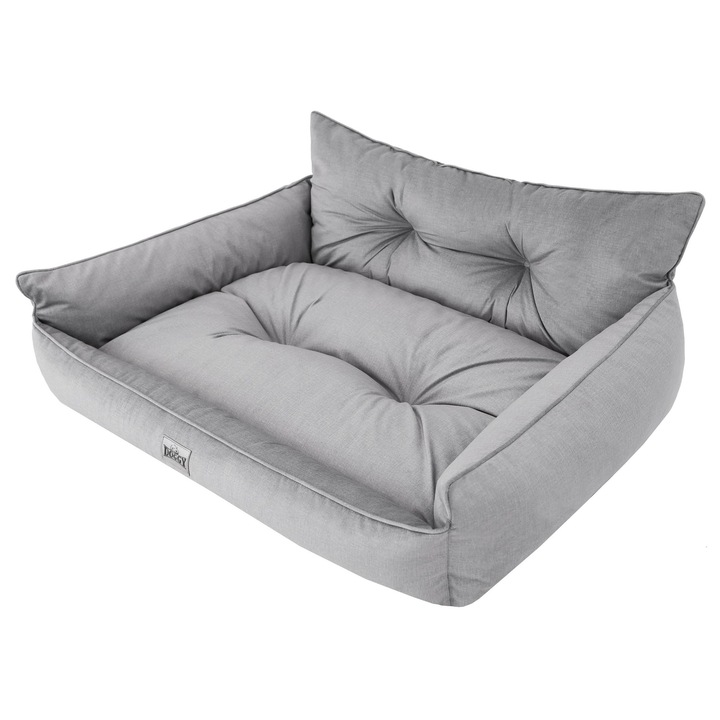 Culcus pentru caini, BJIRD, model Joker Pikowane Fancy, material Fancy, usor de curatat, gri, 132x106cm