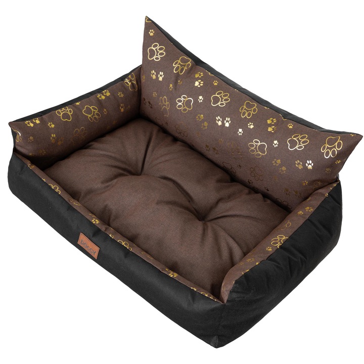 Culcus pentru caini BJIRD, model Joker Lite, 132x106cm, waterproof, cu saltea detasabila, culoare maro