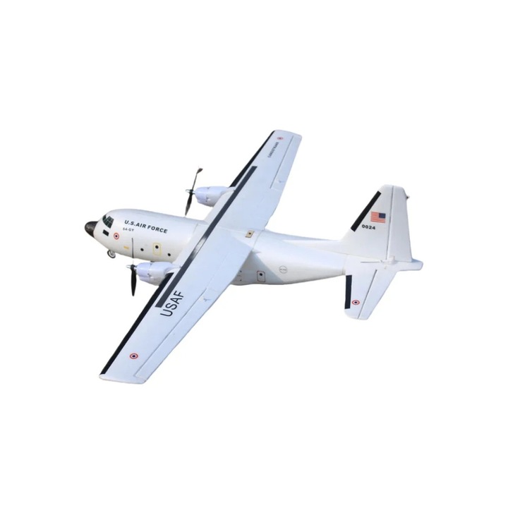 Avion RC C-160 Cargotrans KIT, 112 cm, 4 canale, spuma, alb