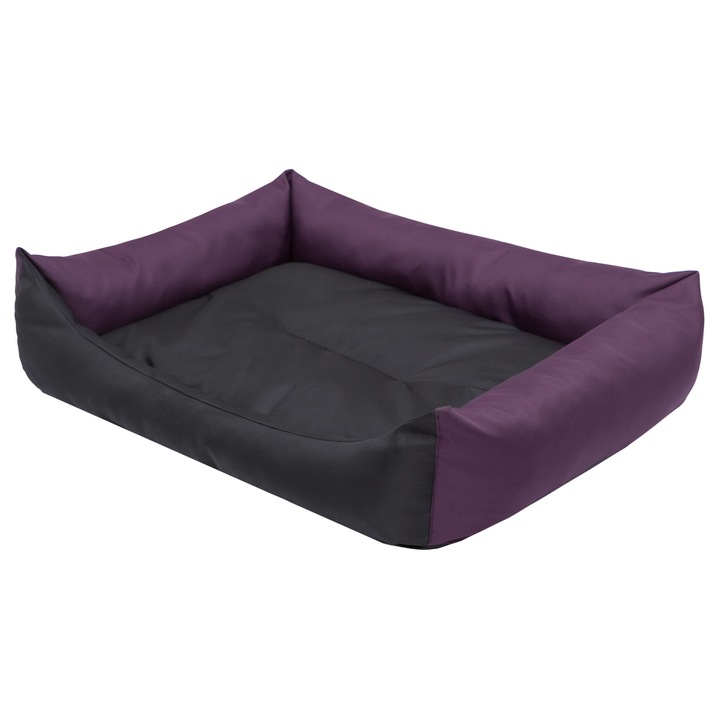 Culcus pentru caini BJIRD, waterproof, 62x43cm, rosu bordo cu margini, negru matlasat