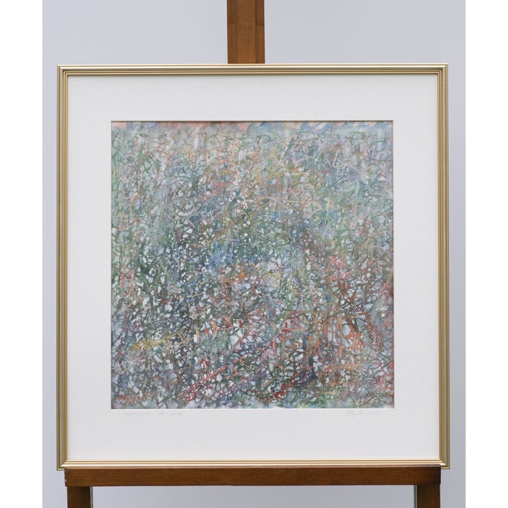 Tablou decorativ abstract „ARMONIE” – Tehnica Mixta, 61, 5 × 63, 5 cm. este o lucrare originala realizata in tehnica mixta, ideala pentru decorarea spatiilor moderne si elegante. Compozitia abstracta, cu suprapuneri armonioase de culori si texturi