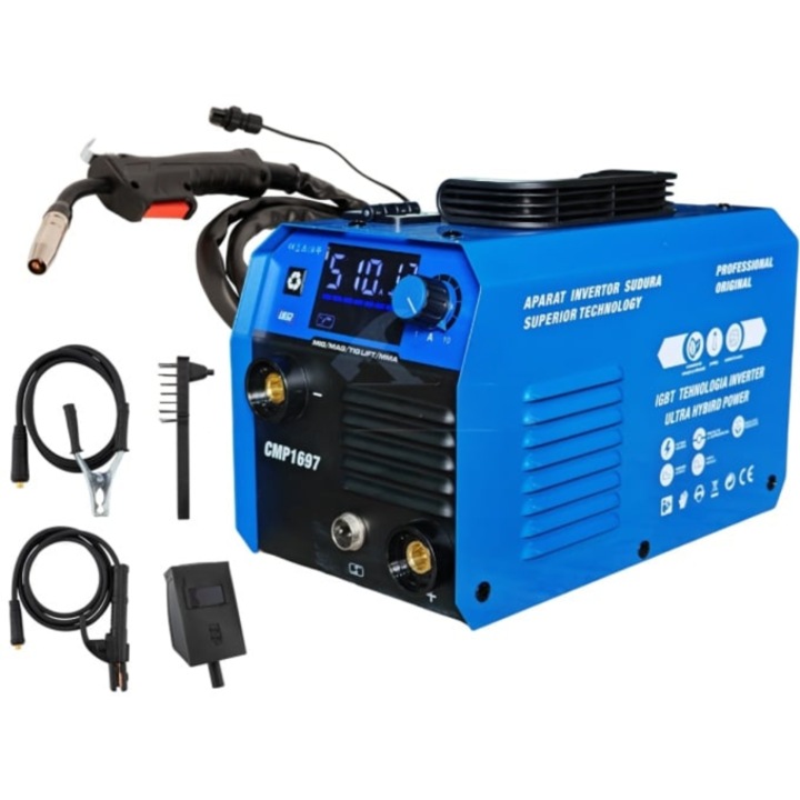 Aparat de sudura tip Invertor cu sarma 495A, MMA/MIG/MAG (TIG LIFT optional) afisaj digital, ventilat, URAL MASH IGBT TEHNOLOGY ULTRA HYBRID POWER