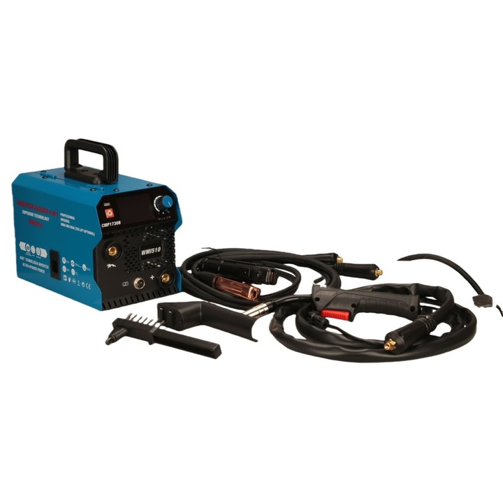 Aparat de sudura tip Invertor cu sarma 510A, MMA/MIG/MAG (TIG optional) *CABLU SUDURA 3M*, afisaj digital, ventilat, URAL MASH IGBT TEHNOLOGY ULTRA HYBRID POWER CMP