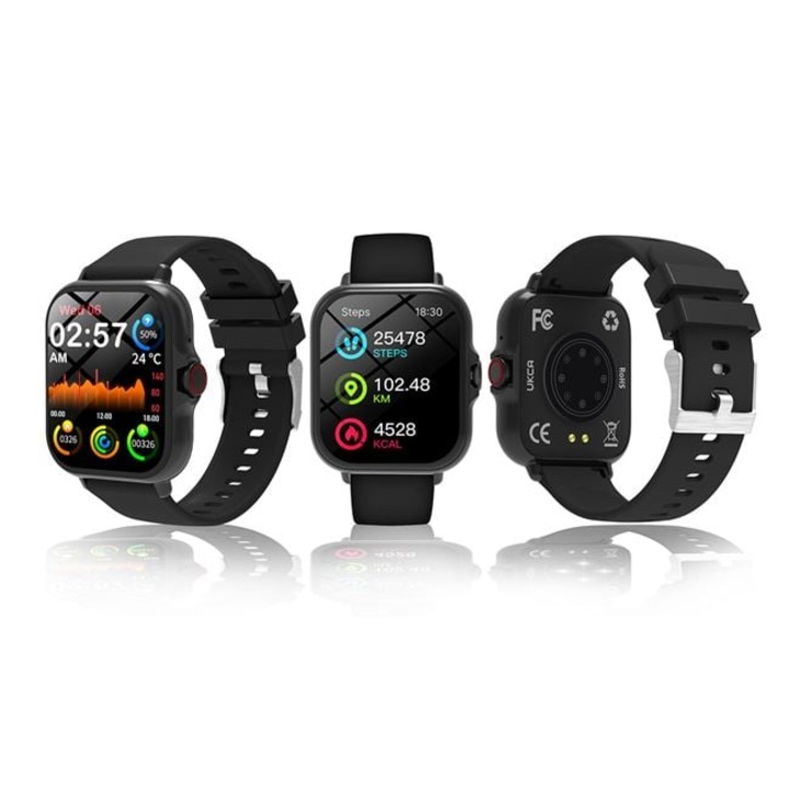 Smartwatch copii, negru, curea silicon, ecran LED