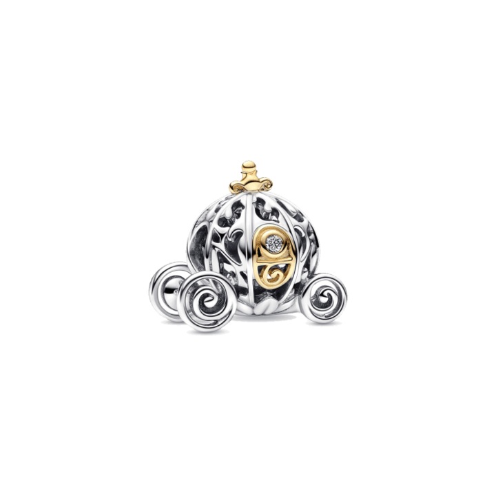 Charm Caleasca, Diora, argint, Mickey și Minnie Mouse, compatibil cu brățări Pandora