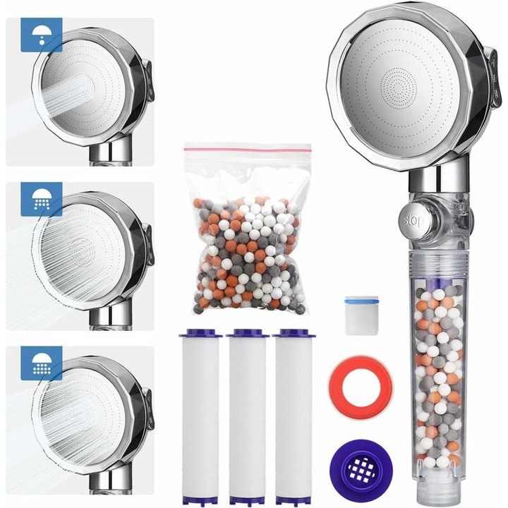 Coloana de dus, 3 moduri, filtrare anti-calcar, economisire apa, presiune inalta, dimensiune standard