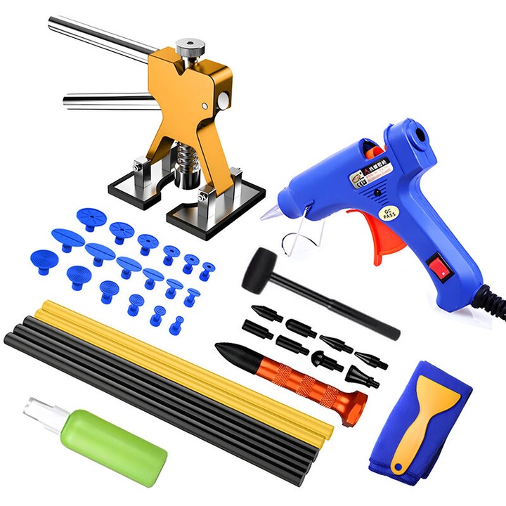Set unelte pentru repararea caroseriei auto, ajustabil, pentru indepartarea denivelarilor fara vopsea, multicolor