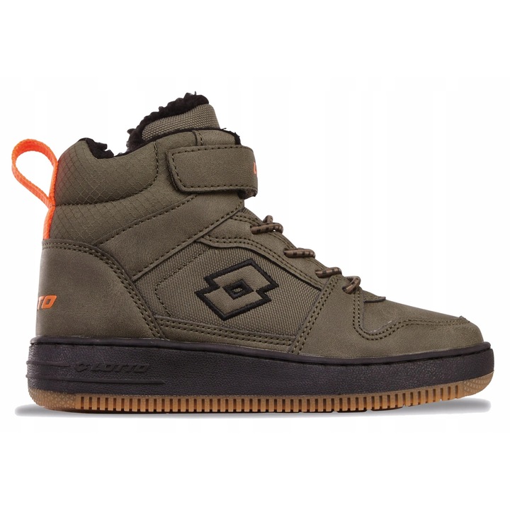 Ghete sport copii Lotto PREHNA FUR, inalte, sintetic/textil, kaki