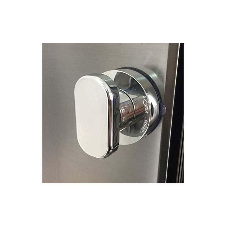 Maner cu ventuza puternica pentru usi din sticla si oglinzi, baie, 6.6x6.5x5cm, capacitate 5kg, montare rapida