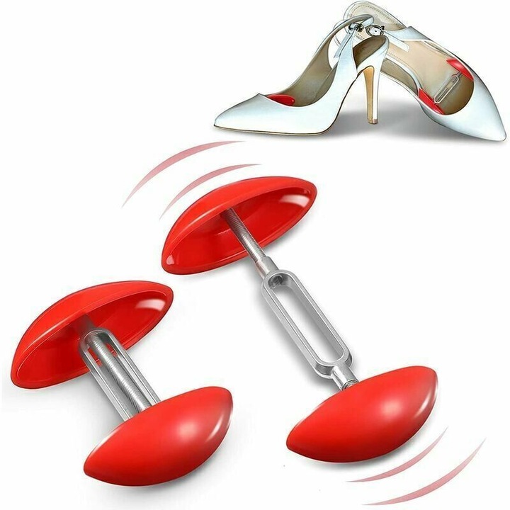 Set 2 Stretchere Reglabile pentru Incaltaminte, Extensii pentru Latimea Pantofilor, 7x12cm, Rosu