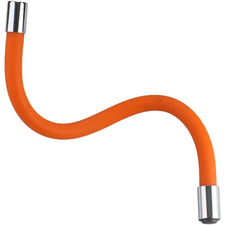Extensie flexibila pentru robinet de bucatarie, 30 cm, plastic, portocalie