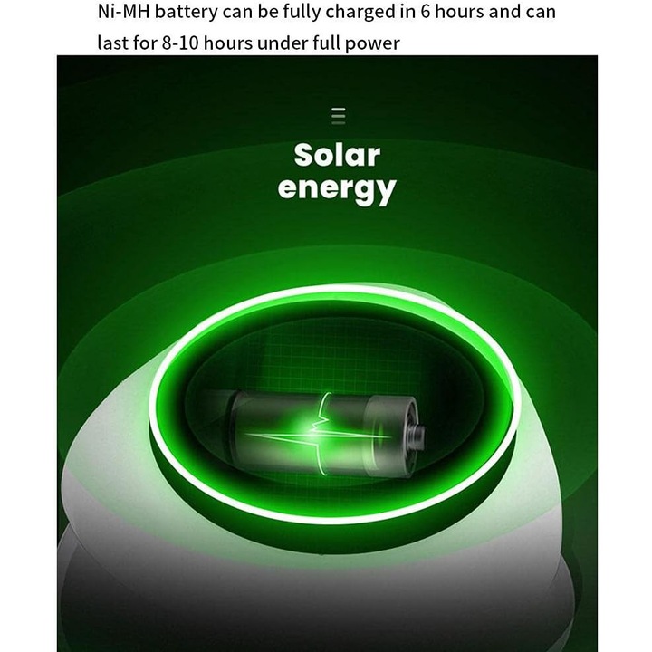 Lampa solara de perete pentru gard, alb, 13.3x13.3x6.8cm, set de 1 bucata