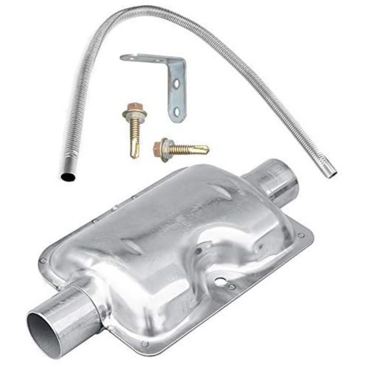 Rozsdamentes acél kipufogó, 50cm, dugóval, szivárgásmentes kialakítás, zajcsökkentés